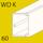 WDK csatorna, csatornamélység 60 mm