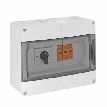 T1+T2 típusú generátor csatlakozódoboz, 900 V DC-ig megszakítóval (32 A) 1 X 1 sztringhez