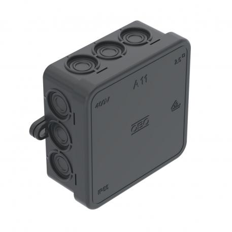Junction box A 11 75x75x35 | 12 | IP55 | grafitszürke; RAL 9011