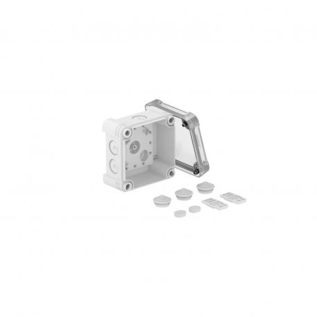 Leágazódoboz, X 01 85x85x45 | 7 | IP67 | grau / transparent