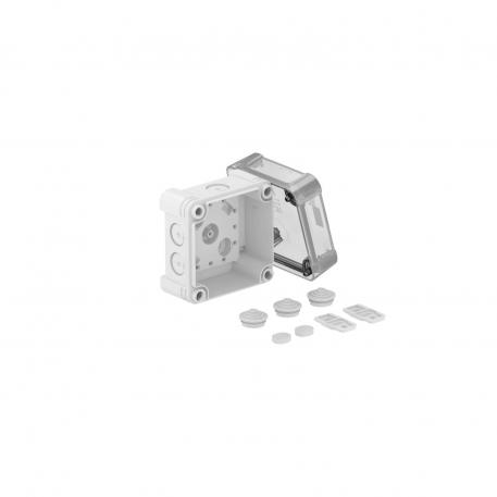 Leágazódoboz, X 02 85x85x57 | 7 | IP67 | grau / transparent