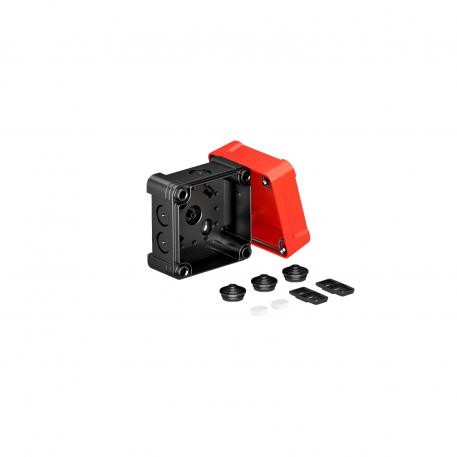 Leágazódoboz, X 02 85x85x57 | 7 | IP67 | schwarz / rot