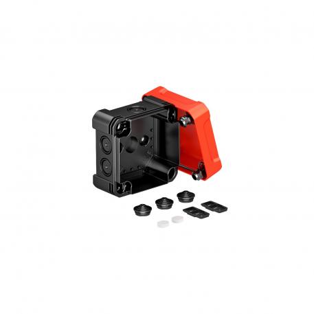 Leágazódoboz, X 04 102x102x60 | 7 | IP67 | schwarz / rot