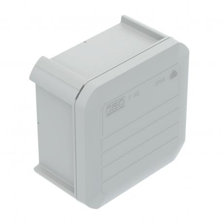 Junction box T 40, closed, OBO EcoLine 77x77x46 |  | IP56 | világosszürke; RAL 7035