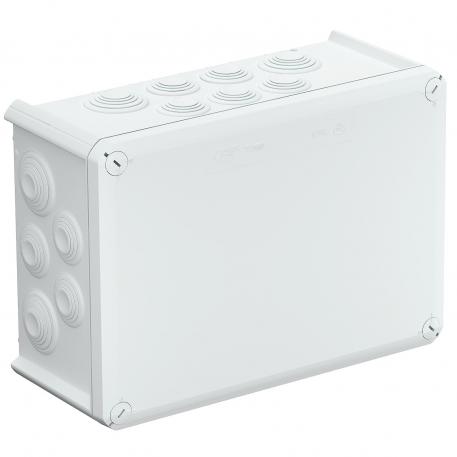 Leágazódoboz T 350, bevezető nyílásokkal 267x182x110 | 24 | IP66 | hófehér; RAL 9010