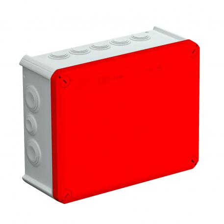 Leágazódoboz T 250, bevezető nyílásokkal 225x173x86 | 16 | IP66 | szürke / piros