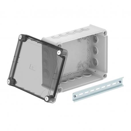 Leágazódoboz T 250, lépcsős kábelbevezetővel, magasított átlátszó fedéllel 225x173x103 | 16 | IP66 | világosszürke; RAL 7035