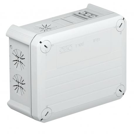 Leágazódoboz T100, Wieland-csatlakozóval, 1w3p+1s3p 136x102x57 | 4 | IP20 | világosszürke; RAL 7035
