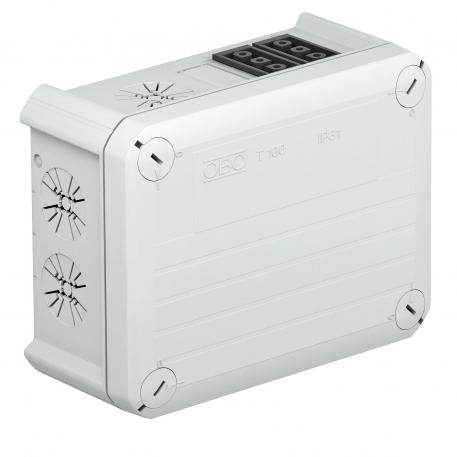 Leágazódoboz T100, Wieland-csatlakozóval, 1w3p+2s3p 136x102x57 | 4 | IP20 | világosszürke; RAL 7035