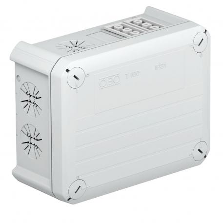 Leágazódoboz T100, Wieland-csatlakozóval, 2w3p+2s3p 136x102x57 | 4 | IP20 | világosszürke; RAL 7035