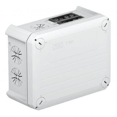 Leágazódoboz T 100, Wieland-csatlakozóval, 2s4p 136x102x57 | 4 | IP20 | világosszürke; RAL 7035
