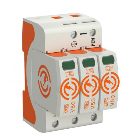 T1+T2 típusú SPD, V50, 3-pólus, 280 V 3 | 280 | IP20