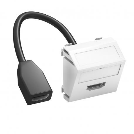 HDMI csatlakozó, 1 modul, ferde kivitel, csatlakozó kábellel