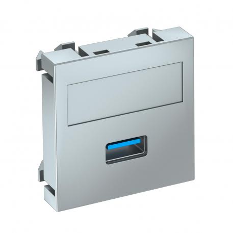 USB 2.0/3.0 csatlakozó, 1 modul, egyenes kivitel, csavaros csatlakozás  |  | USB | festett alumínium