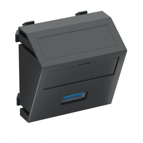 USB 2.0/3.0 csatlakozó, 1 modul, ferde kivitel, csavaros csatlakozás ferde |  | USB | szürkésfekete; RAL 7021