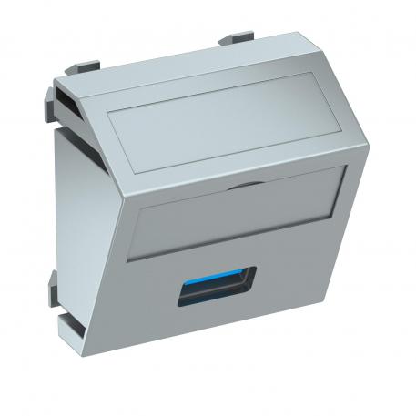 USB 2.0/3.0 csatlakozó, 1 modul, ferde kivitel, csavaros csatlakozás  |  | USB | festett alumínium
