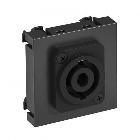 XLR csatlakozó, 1 Modul, egyenes kivitel, 4 pólusú csatlakozóhüvely, csavaros csatlakozás, szürkésfekete  |  | XLR | szürkésfekete; RAL 7021