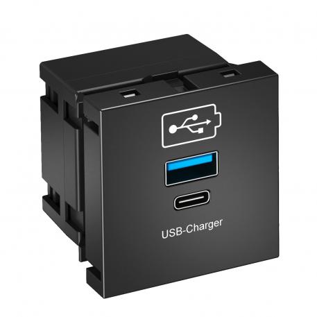 USB töltőkészülék szürkésfekete; RAL 7021