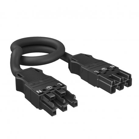 Összekötő vezeték 3 eres, PVC, 2,5 mm² keresztmetszetű, fekete