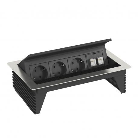 Deskbox DBK, 3 csatlakozóaljzattal, 2x RJ45 Cat6