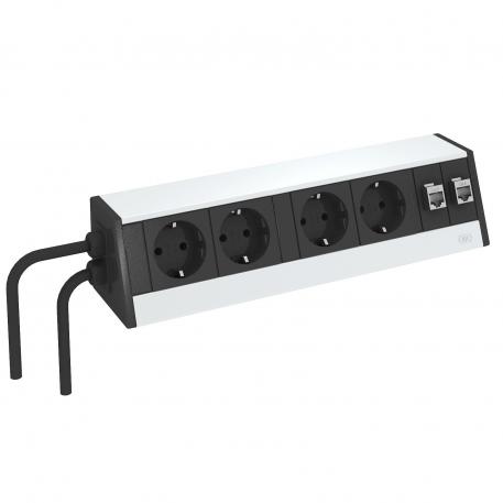 Deskbox DB, szabadon állítható, 2+2 csatlakozóalj, 2x RJ45 Cat6