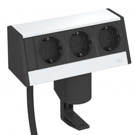 Deskbox DB, állítható rögzítő szeglettel, 3 csatlakozóalj 