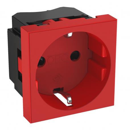 0° socket, protective contact, single 1 | Single 0° | piros; RAL 3001