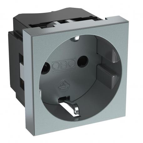 0° socket, protective contact, single 1 | Single 0° | festett alumínium