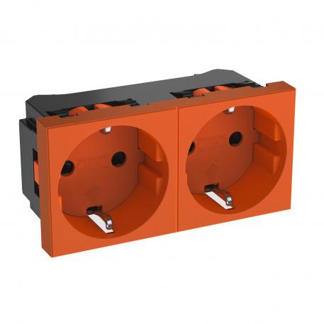 0° socket, protective contact, double 2 | Double 0° | narancssárga; RAL 2004