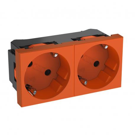 33° socket, protective contact, double 2 | Double 33° | narancssárga; RAL 2004