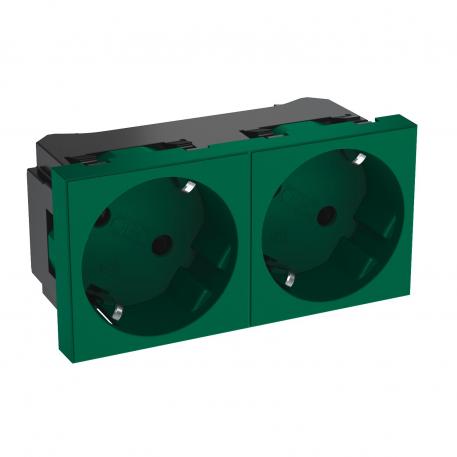 33° socket, protective contact, double 2 | Double 33° | zöld; RAL 6029