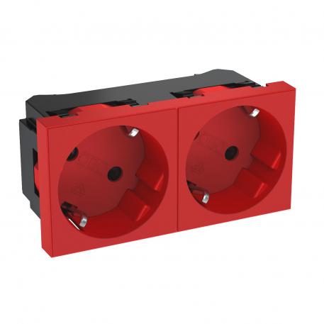 33° socket, protective contact, double 2 | Double 33° | piros; RAL 3001