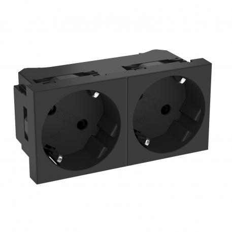 33° socket, protective contact, double 2 | Double 33° | szürkésfekete; RAL 7021