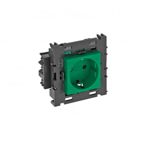 Védőérintkezős csatlakozóaljzat, 0°, Connect 80, egyes 1 | egyes, 0° | zöld; RAL 6029