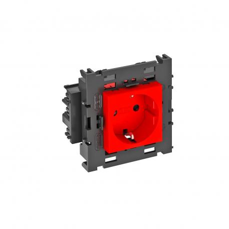 Védőérintkezős csatlakozóaljzat, 0°, Connect 80, egyes 1 | egyes, 0° | piros; RAL 3001