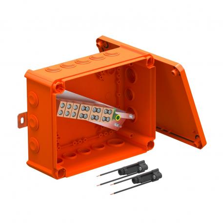 FireBox T250 membrános kábelbevezetővel, 2 db olvadóbetét-tartóval 225x173x86 |  | IP66 | narancs; RAL 2003